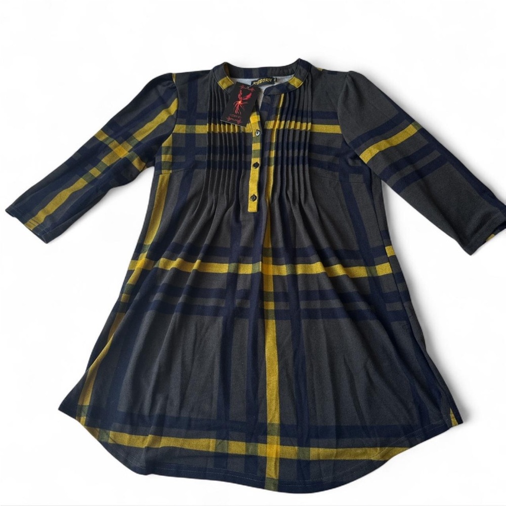 Reborn Plaid Shirt Dress
